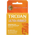 Trojan Stimulations Ultra Ribbed Lubricated Condoms - 3 Pack Luxe Ember Essentials