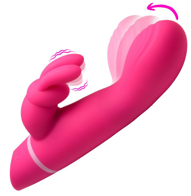 "Come Hither Silicone Rabbit Vibrator - Pink BNG-AH793"