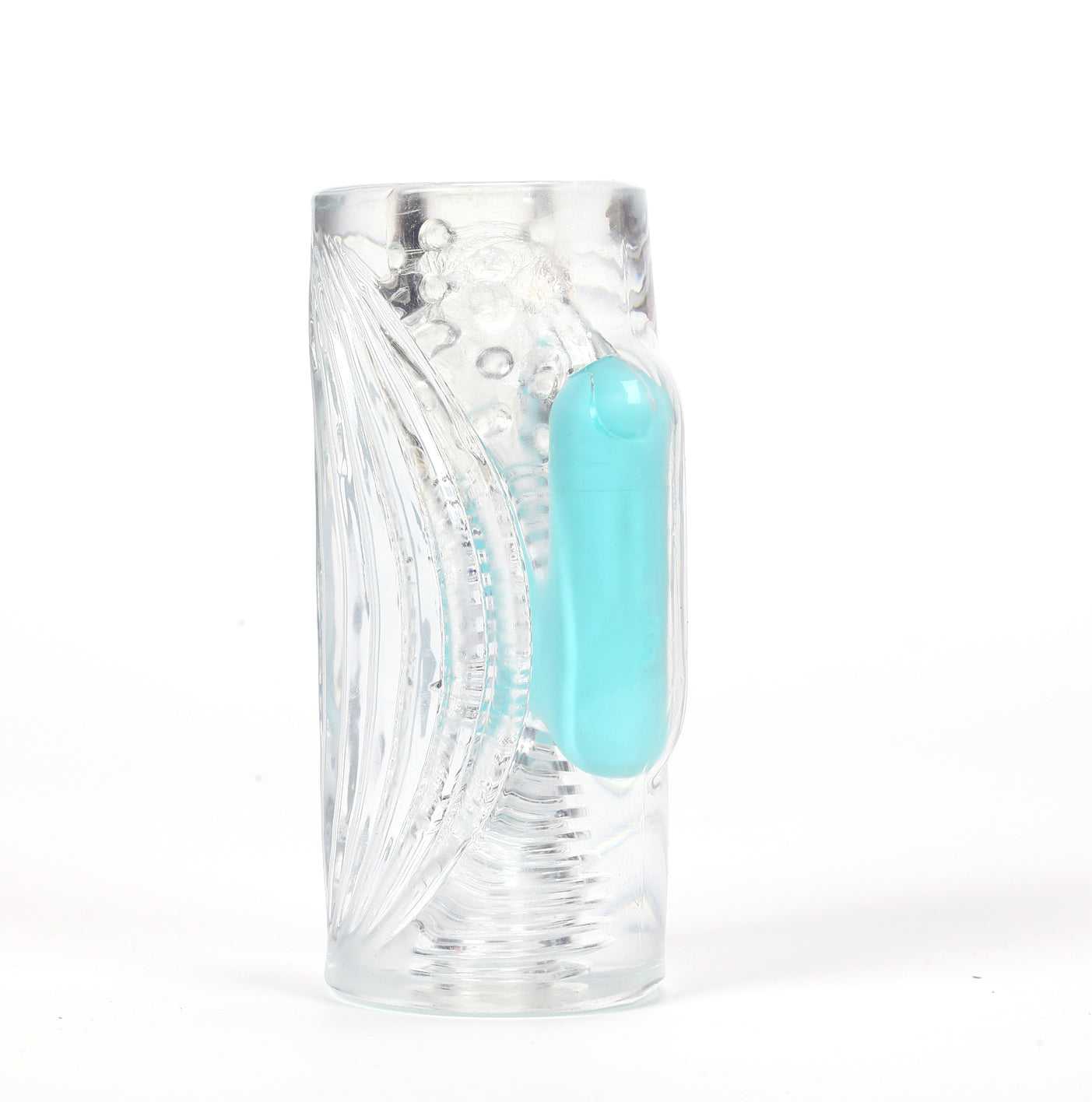 Aster Vibrating Male Masturbator With Bullet - Clear Luxe Ember Essentials