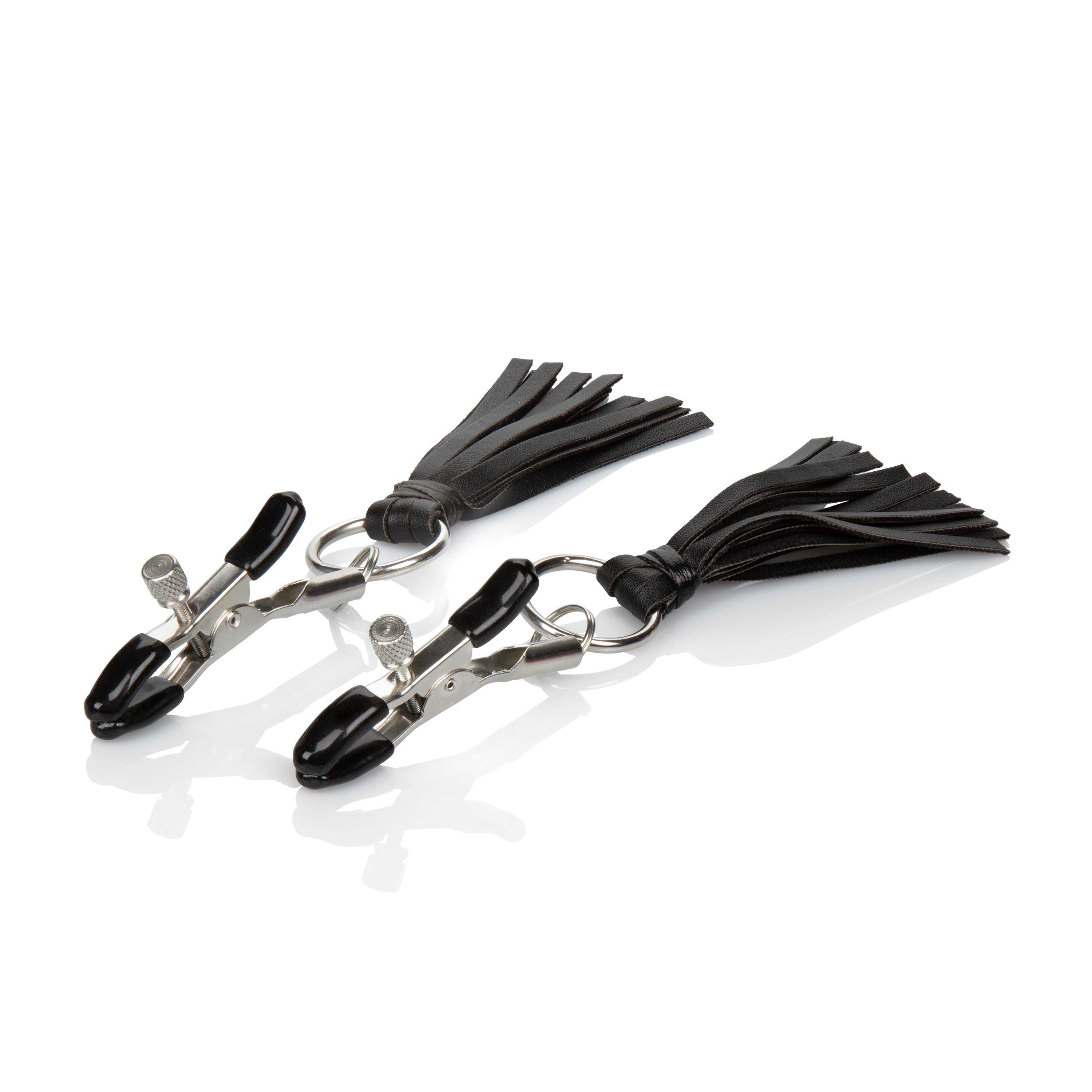 Nipple Play Playful Tassels Nipple Clamps - Black Luxe Ember Essentials