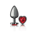 Deep Red Heart Gem Gunmetal Metal Plug - Lg Luxe Ember Essentials