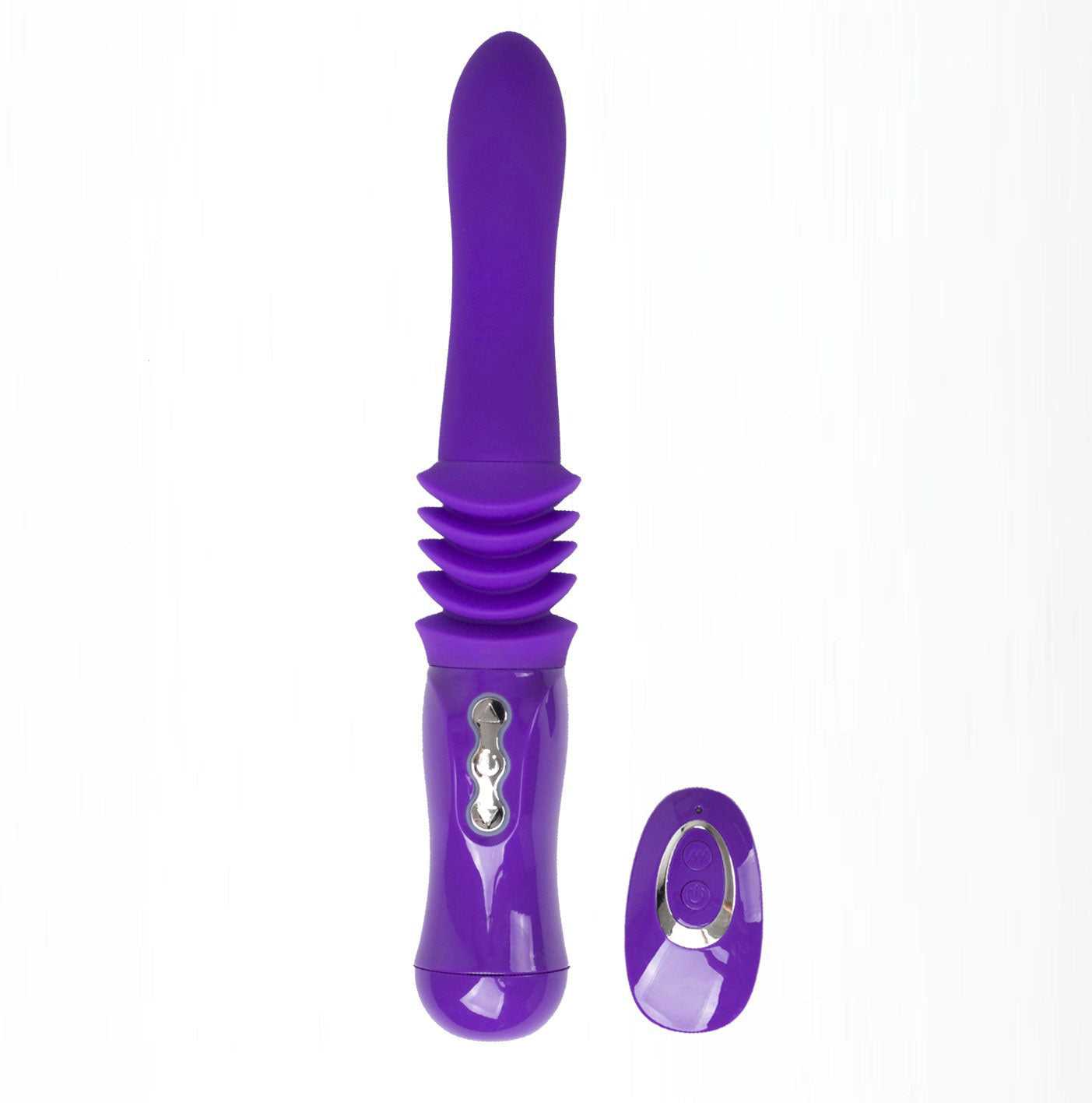 Monroe USB Rechargeable Silicone Thrusting Portable Love Machine - Purple Luxe Ember Essentials