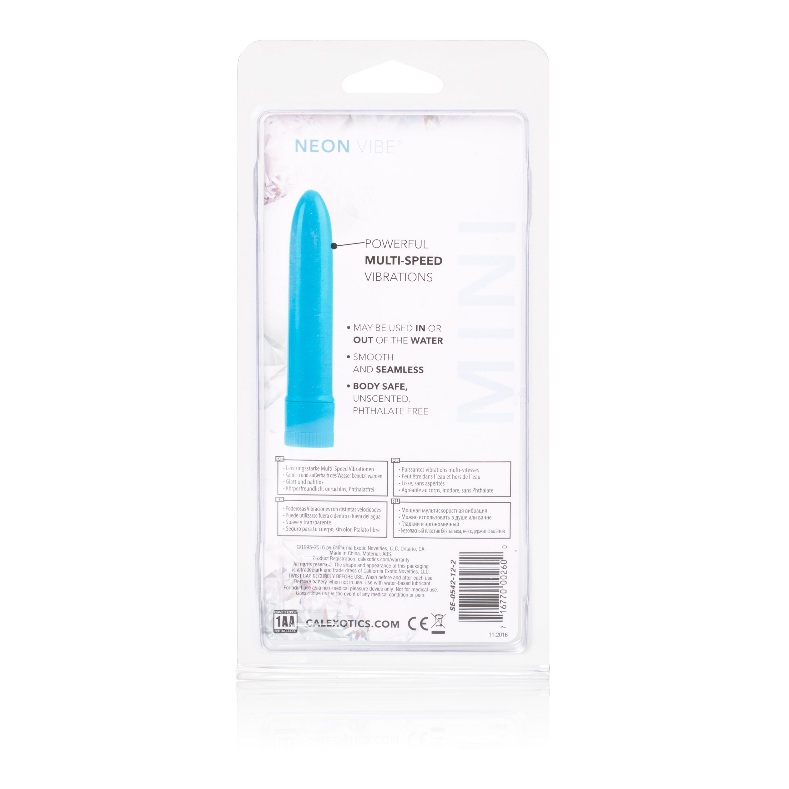 "Mini Neon Multi-Speed Vibe 4.5 Inches - Blue SE0542122"
