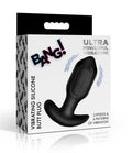 Bumpy Vibrating Silicone Butt Plug - Black