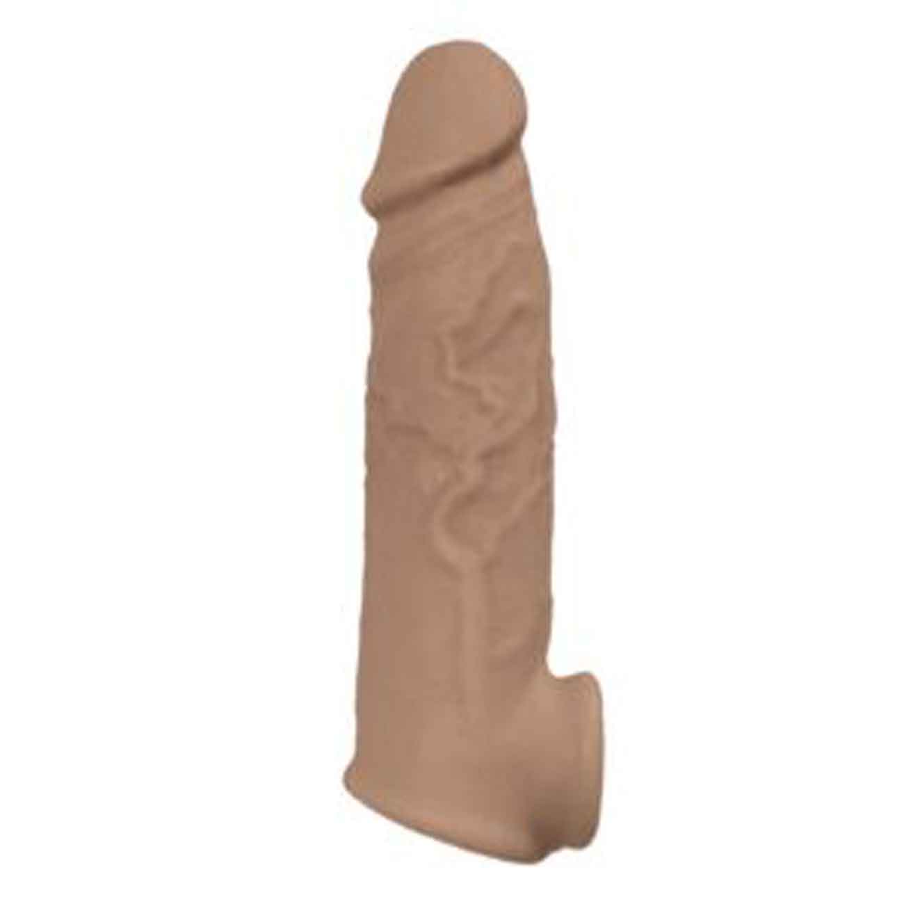 Natural Realskin Vibrating Penis Xtender - Brown Luxe Ember Essentials