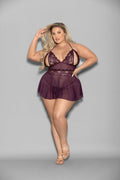 Shorty Babydoll - Queen Size - Plum Luxe Ember Essentials