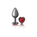 Deep Red Heart Gem Gunmetal Metal Plug - Md Luxe Ember Essentials