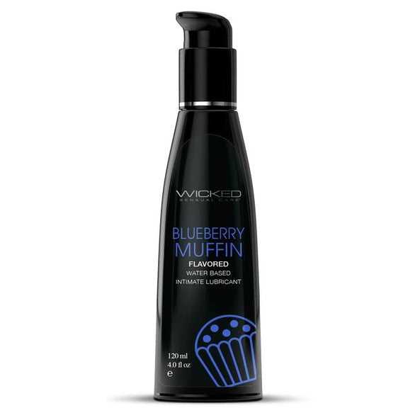 Aqua Blueberry Muffin Flavored Water Based Intimate Lubricant - 4 Fl. Oz. Luxe Ember Essentials