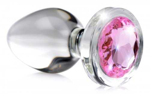 Pink Gem Glass Anal Plug - Large Luxe Ember Essentials