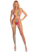 Roy G. Biv 2 Pc Bodystocking - One Size - Rainbow Luxe Ember Essentials