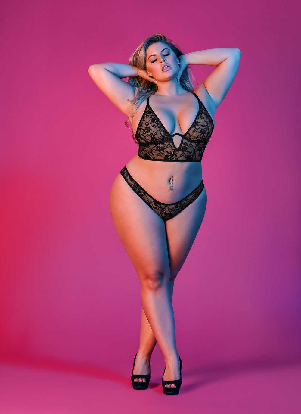 Sexy Time Underwire Bralette and Panty Set - Black - 1x-3x Luxe Ember Essentials