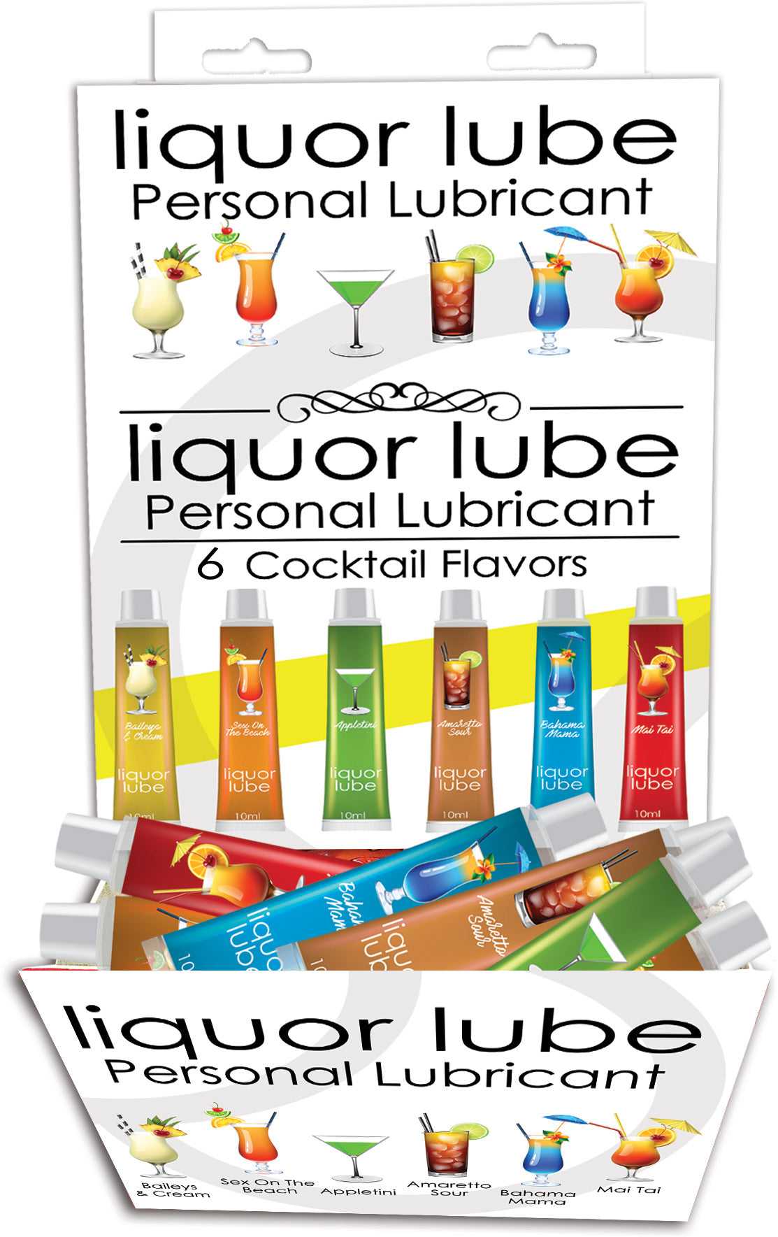 Liquor Lube Assorted Flavors 72 Pcs Display - Display - 6 Cocktail Flavors - 10ml Tubes Luxe Ember Essentials