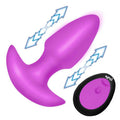 "Thrusting and Vibrating Silicone Butt Plug - Purple BNG-AH832-PU"