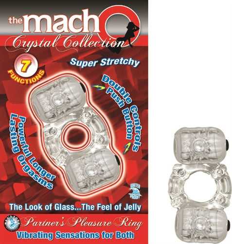 The Macho Crystal Collection Partners Pleasure Ring Clear Luxe Ember Essentials