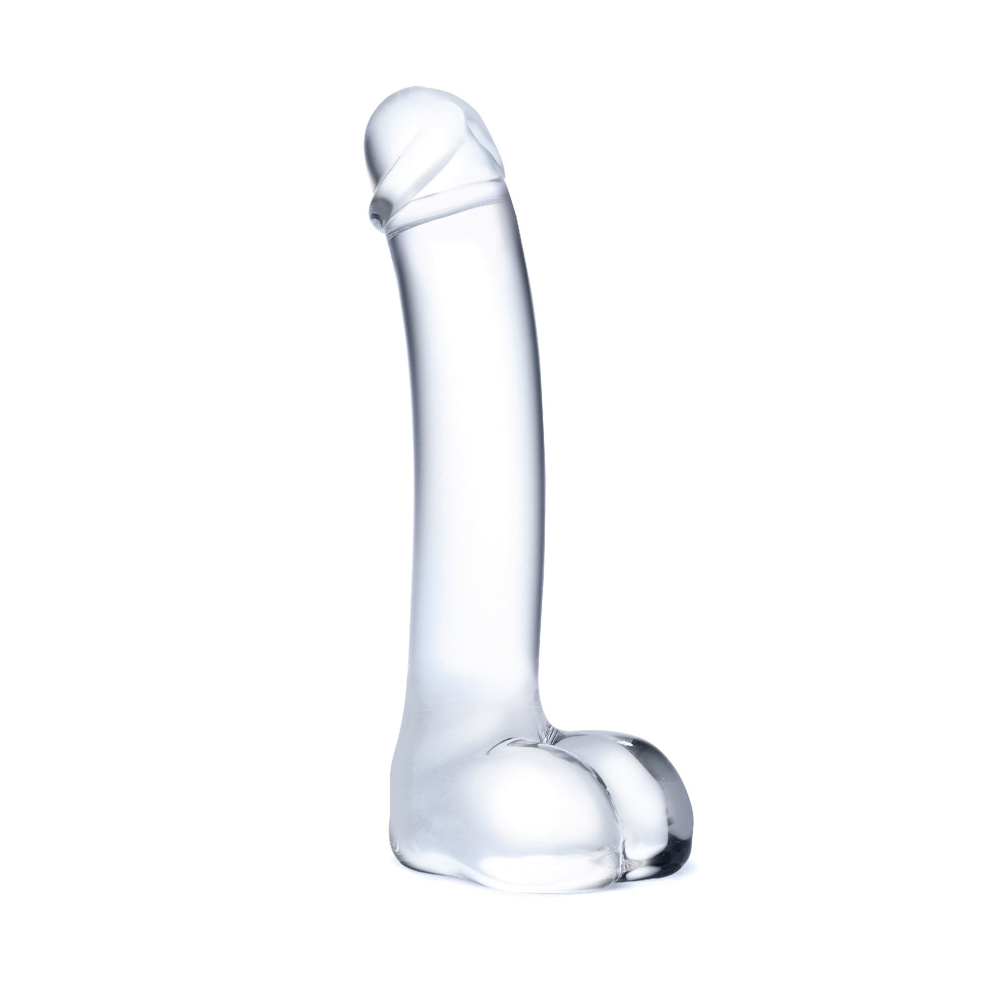 7 Inch Realistic Curved Glass G-Spot Dildo - Clear Luxe Ember Essentials
