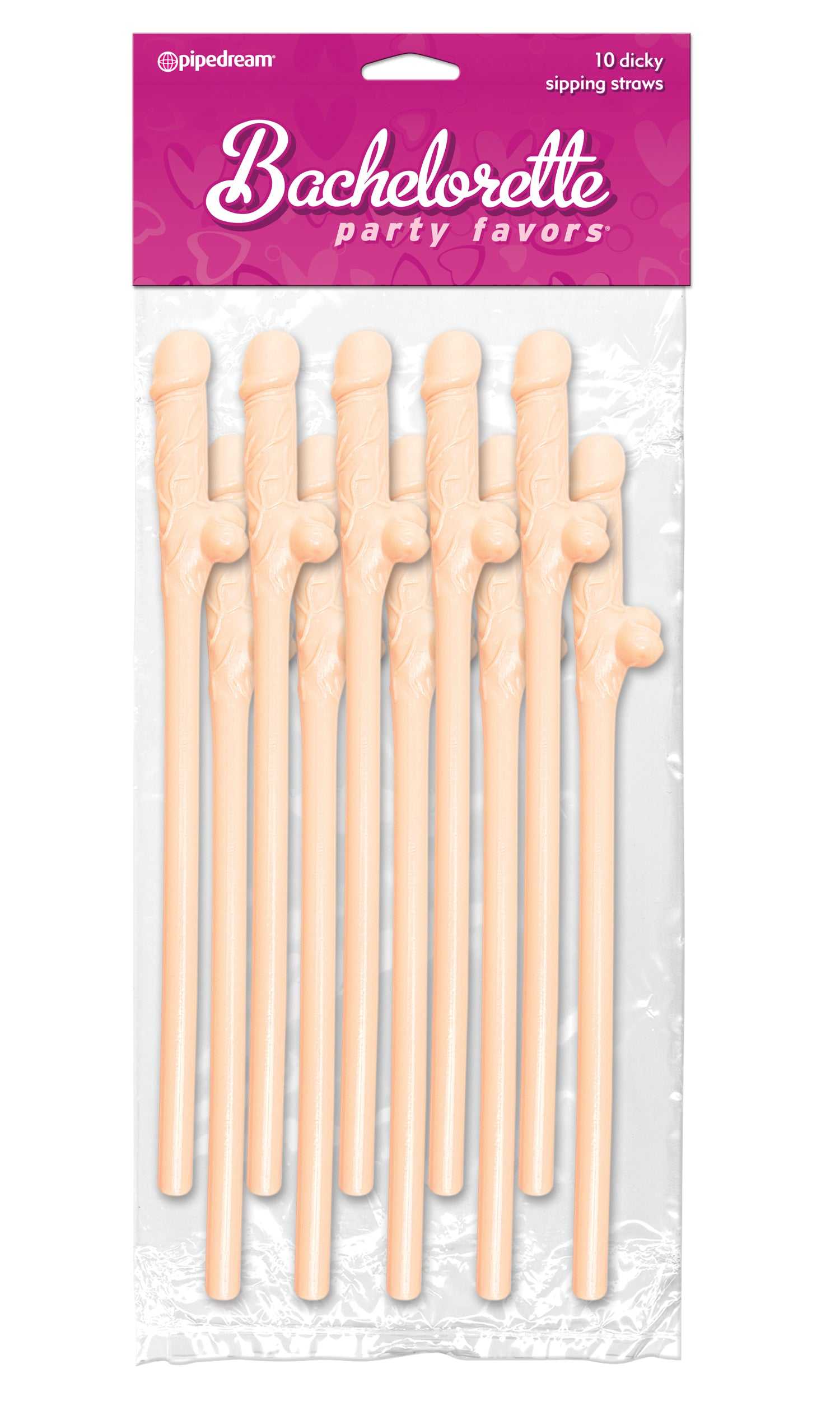 Bachelorette Party Favors - Dicky Sipping Straws - Light - 10 Piece Luxe Ember Essentials