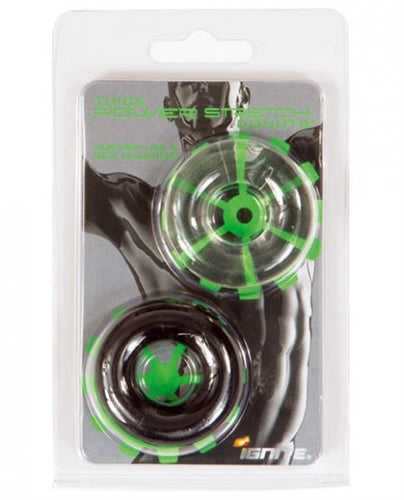 Thick Power Stretch Donuts - 2 Pack - Black and Clear Luxe Ember Essentials
