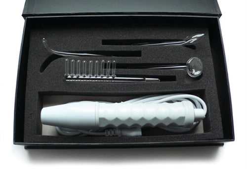 Neon Wand Electrosex Kit - White Handle - Red Electrode Luxe Ember Essentials