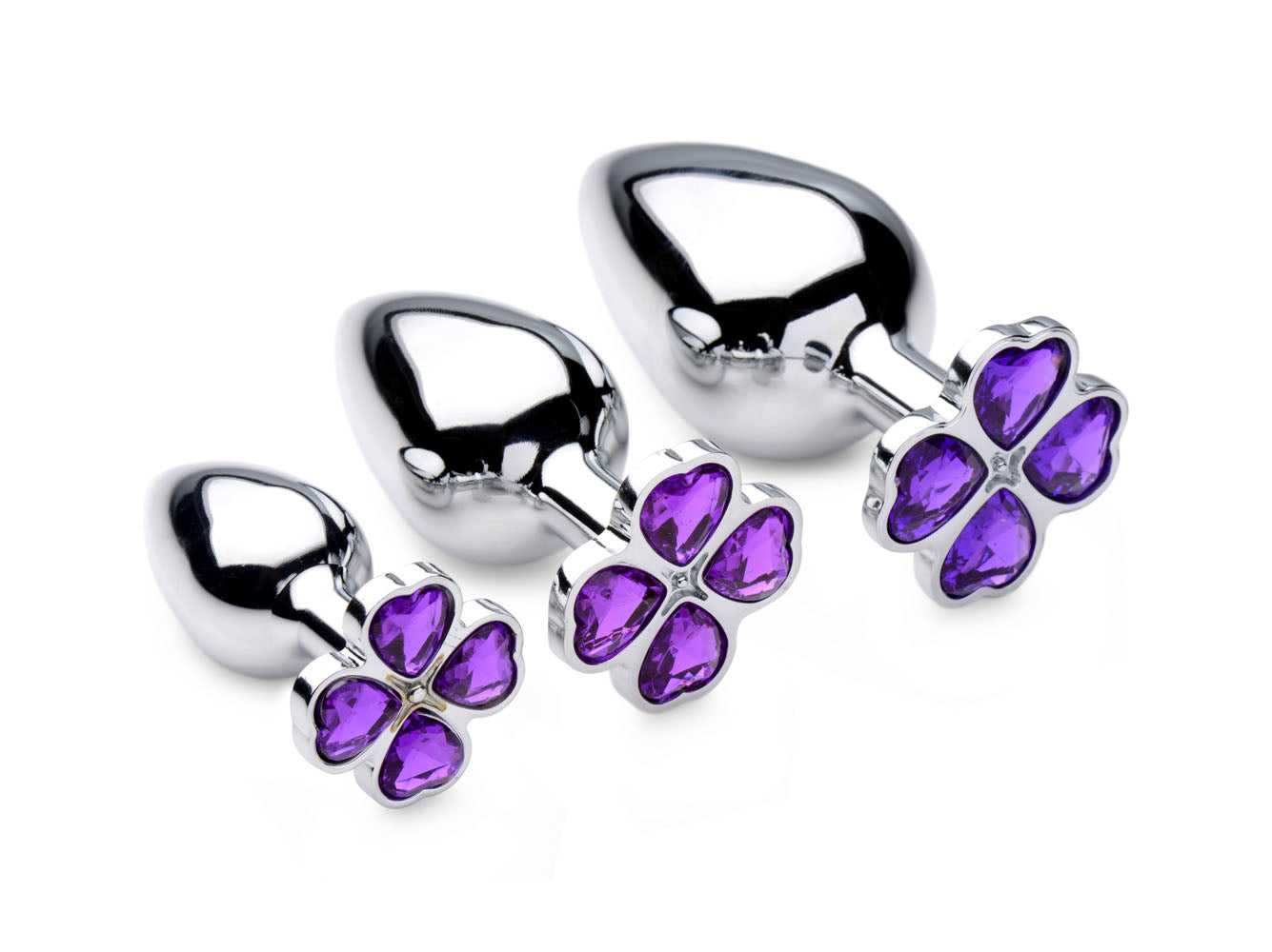 Violet Flower Gem Anal Plug Set Luxe Ember Essentials