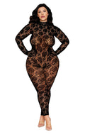 Gloved Bodystocking Dmnd - Queen Size - Black Luxe Ember Essentials