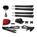 Night of Romance Satin Cuffs With Rose Petals 6pc Bedsreader Set Luxe Ember Essentials