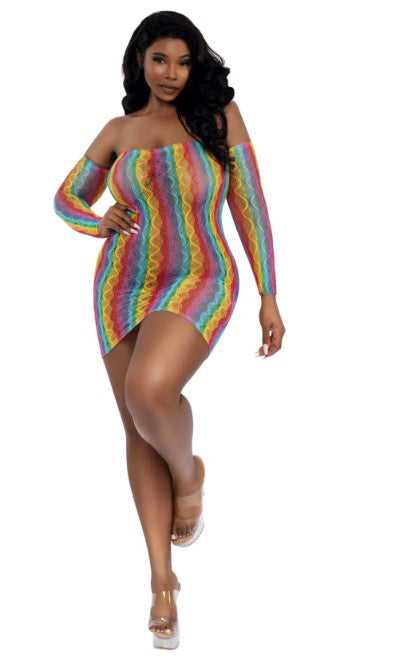 Rainbow Mini With Arm Warmers - Qs - Rainbow Luxe Ember Essentials