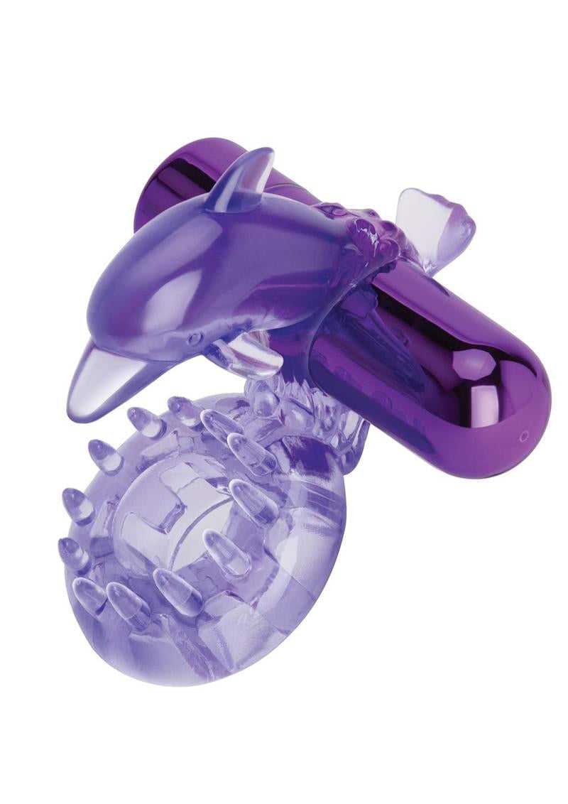 Bodywand Rechargeable Dolphin Ring With Ticklers - Purple Luxe Ember Essentials