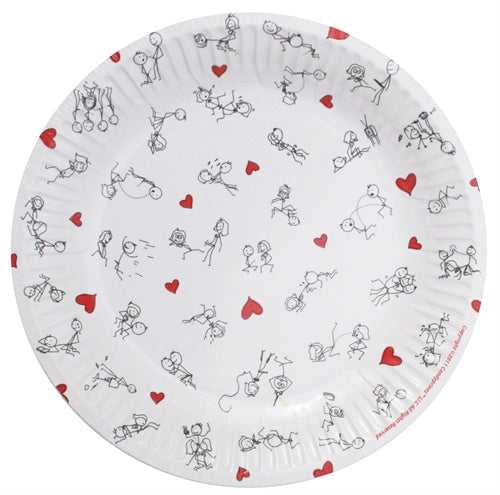 Stick Figure Style 7 Inch Plates - 8 Pack Luxe Ember Essentials