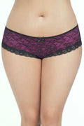 Cage Back Lace Panty - 1x2x - Black/pink Luxe Ember Essentials
