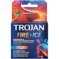 Trojan Fire and Ice Dual Action Lubricated Condoms - 3 Pack Luxe Ember Essentials