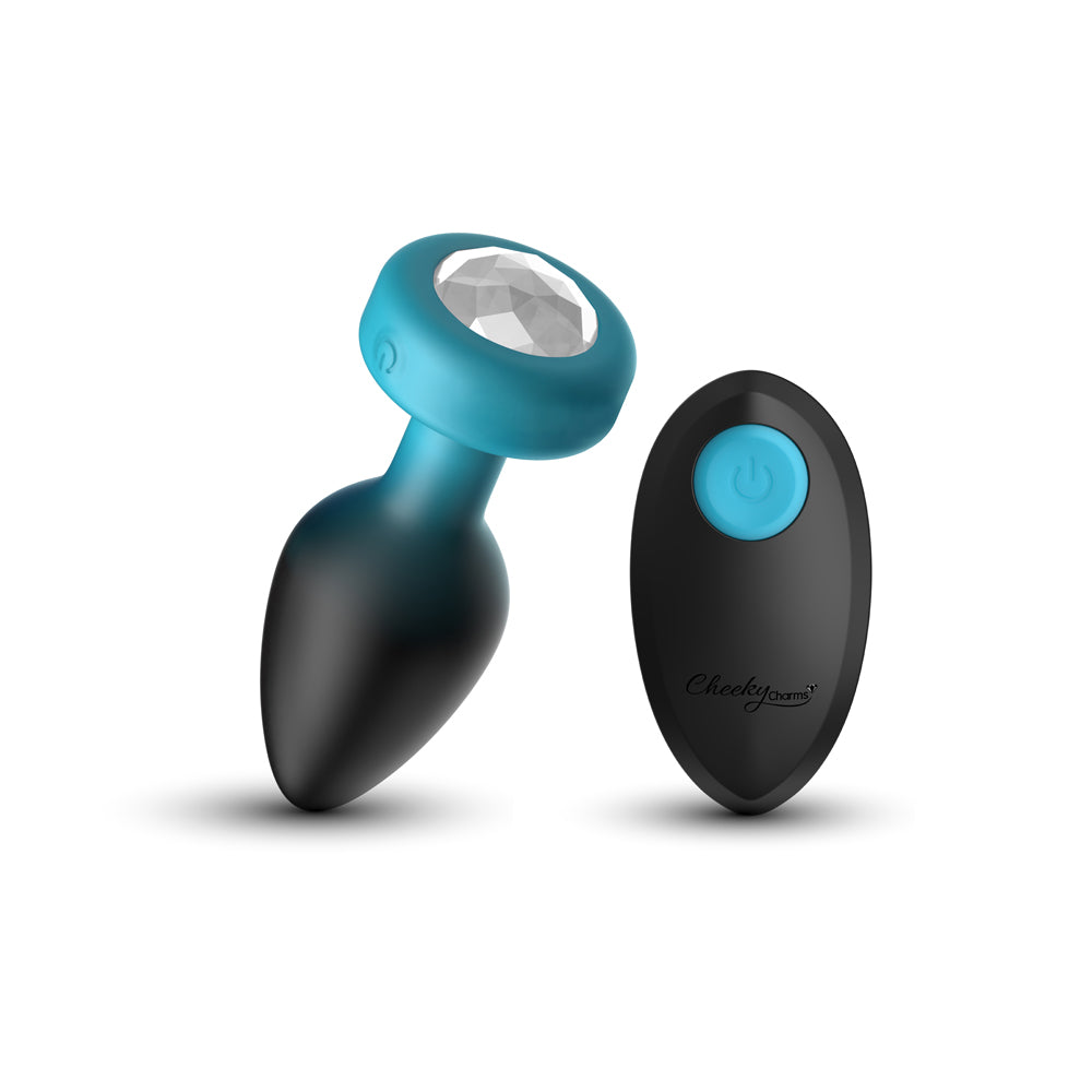 "Eluxe Vibrating Clr Gem Bluombre Plug Md With Remote VB-CC9157"