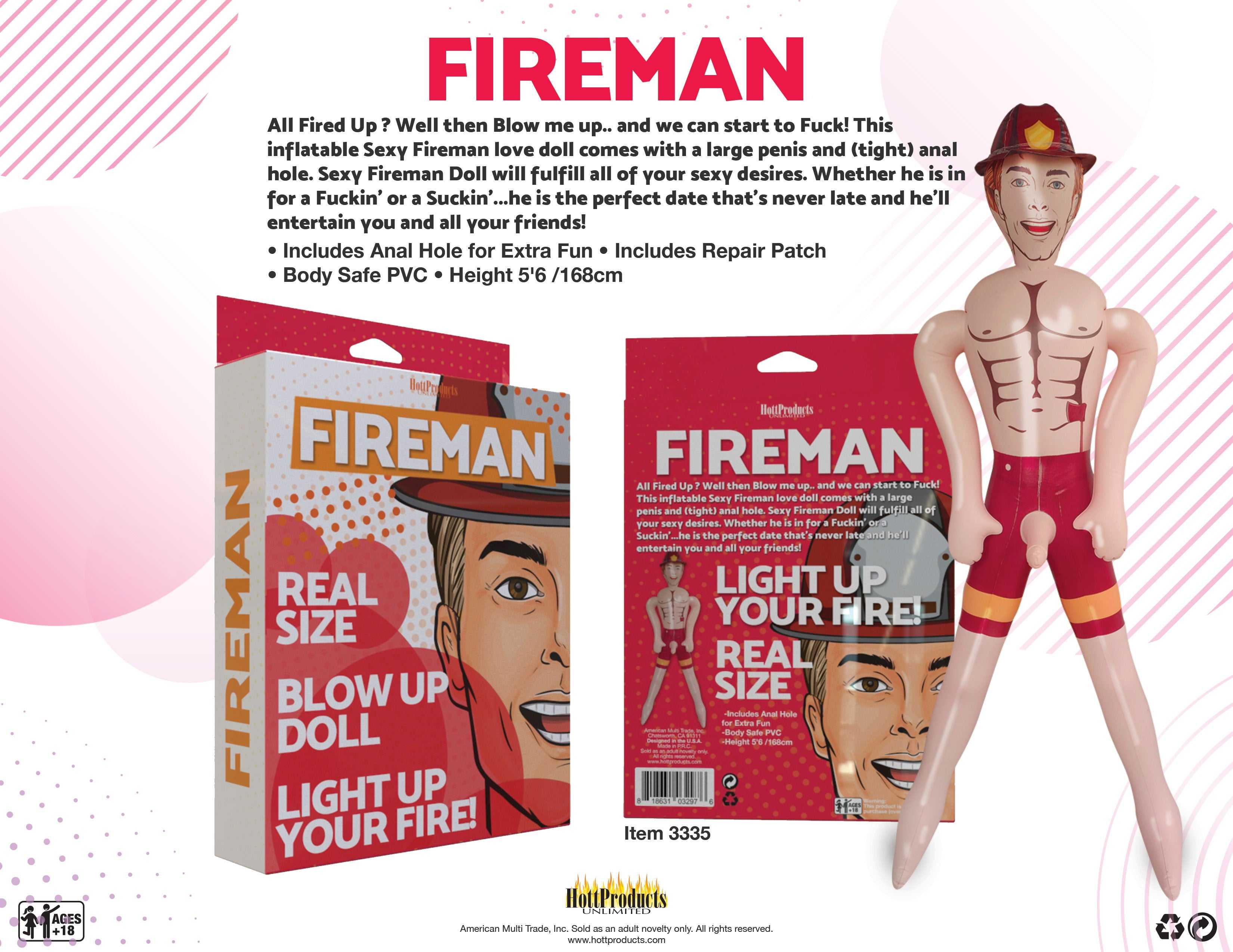 Fireman - Inflatable Party Doll Luxe Ember Essentials