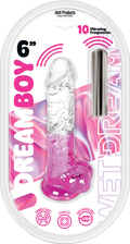 "Dream Boy 6 - Jelly Vibrator Wet Dreams - Clear Magenta HTP3769"