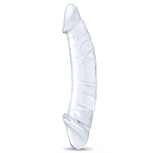 10.5 Inch Girthy Realistic Glass Double Dong - Clear Luxe Ember Essentials