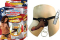 Afro American Whoppers Vibrating 8-Inch Dong With Universal Harness - Brown Luxe Ember Essentials
