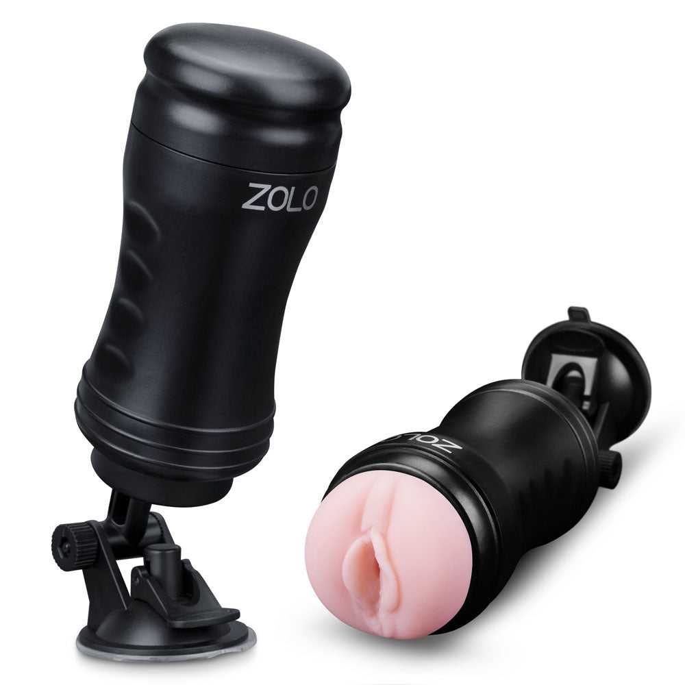 Zolo Solo Flesh Discreet Suction Mounted Masturbator - Black Luxe Ember Essentials