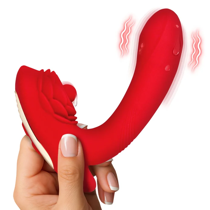 "Petal Twirl Clit Massaging Silicone Vibrator Red AH906"