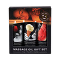 "Edible Massage Oil Gift Set Box - 2 Fl. Oz. Bottles - Strawberry, Watermelon, Vanilla EB-MSEG003"