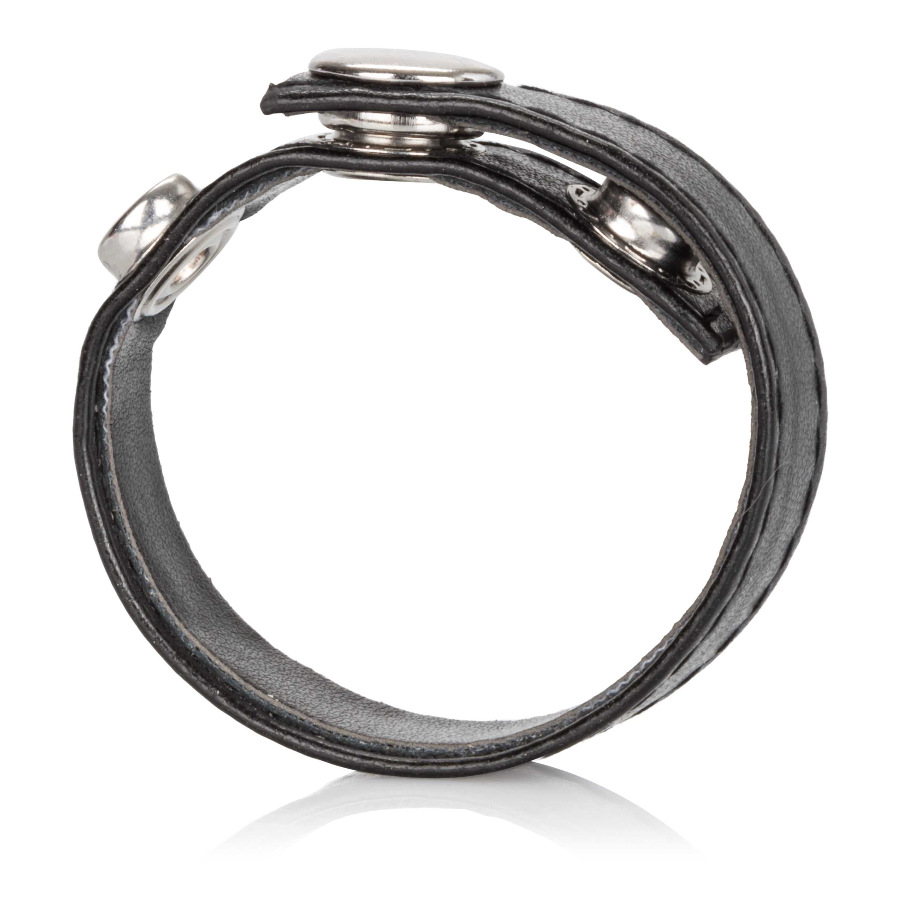 Leather Black 3-Snap Ring Luxe Ember Essentials