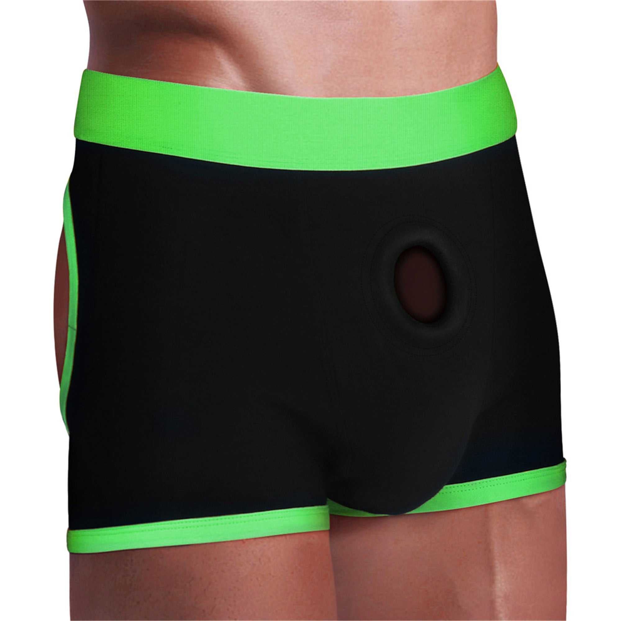 Strap-on Black/green Boxers - Xs/s Luxe Ember Essentials