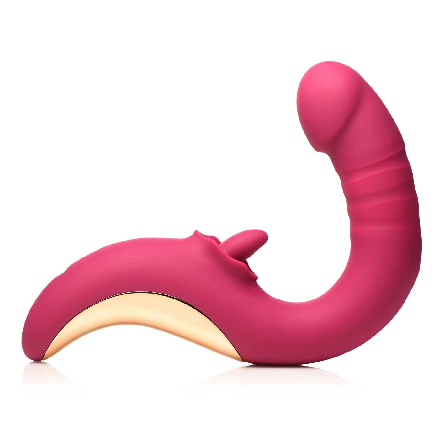 Tease and Please Thrusting and Licking Vibrator - Fuchsia Luxe Ember Essentials
