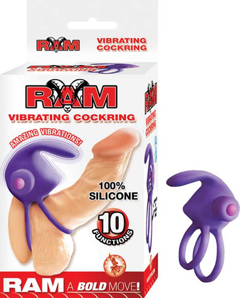 Ram Vibrating Cockring - Purple Luxe Ember Essentials