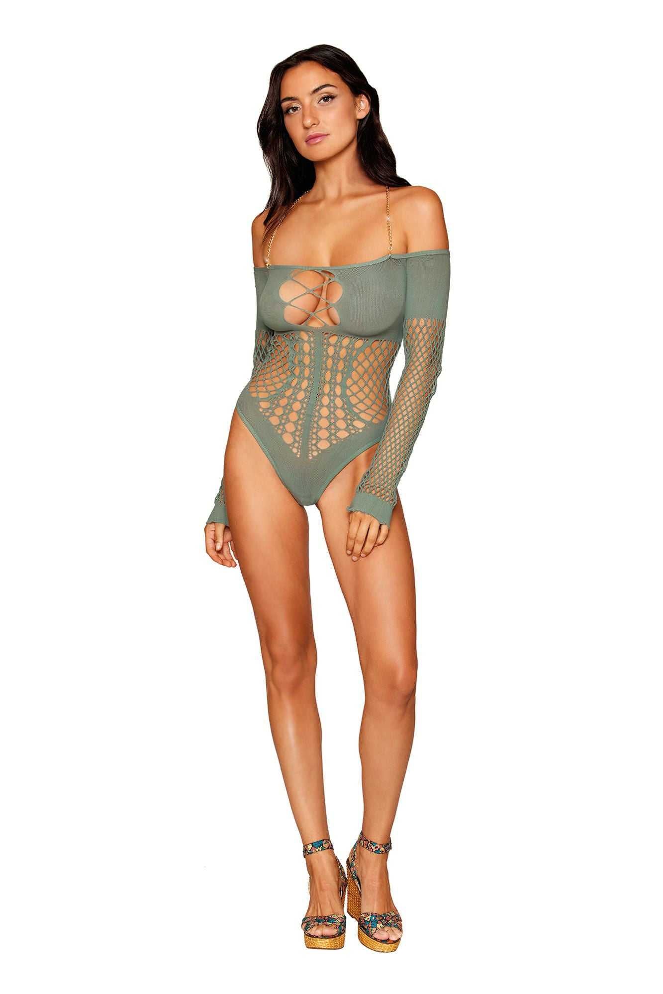 Long Sleeve Teddy - One Size - Sage Luxe Ember Essentials