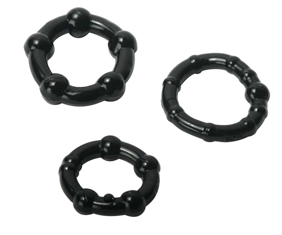 Black Performance Erection Rings - Packaged Luxe Ember Essentials
