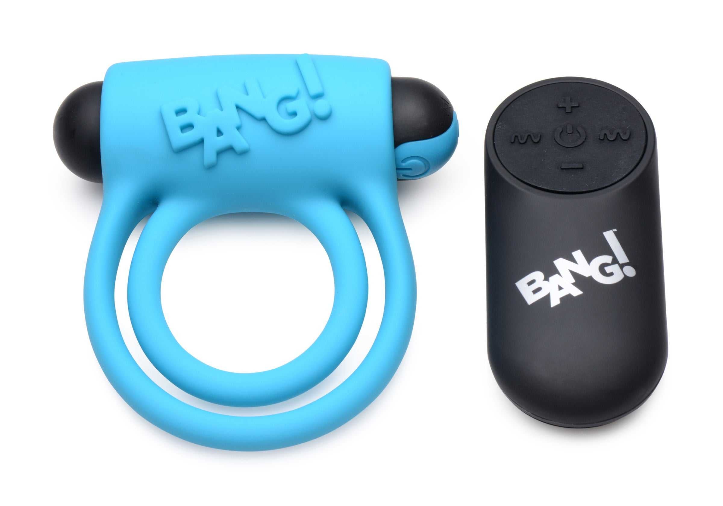 Bang - Silicone Cockring and Bullet With Remote Control - Blue Luxe Ember Essentials