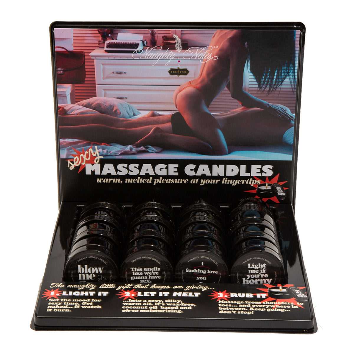 Massage Candle 2 Oz Prepack Display Luxe Ember Essentials