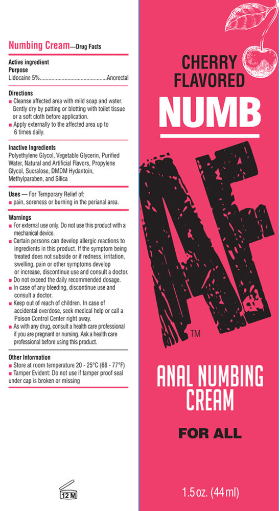 Numb Af - Anal Desensitizer Gel - Cherry - 1.5 Fl Oz Luxe Ember Essentials