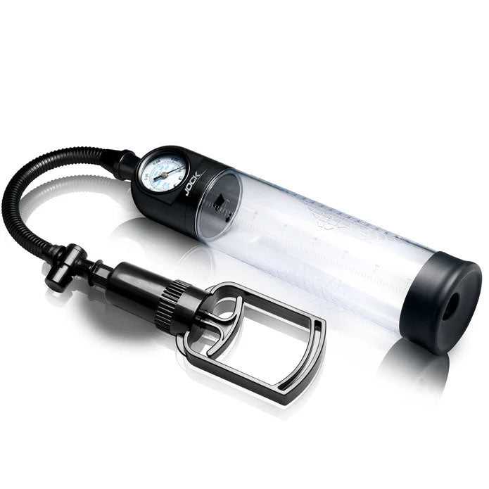 Pump Up Gauge Penis Pump With Pull Rod - Clear Luxe Ember Essentials