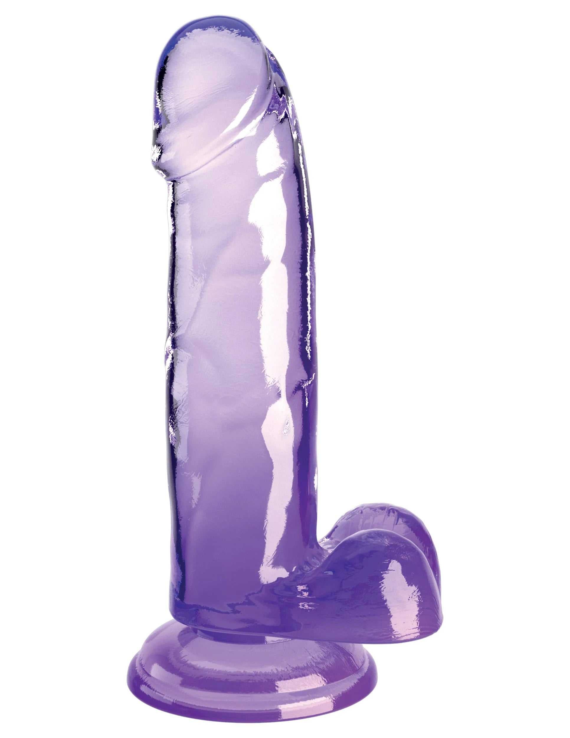 King Cock Clear 7 Inch With Balls - Purple Luxe Ember Essentials