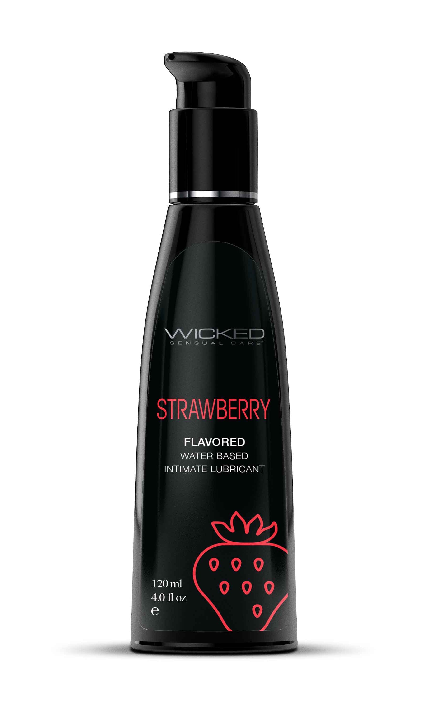 Aqua Strawberry Flavored Water Based Intimate Lubricant - 4 Fl. Oz. Luxe Ember Essentials